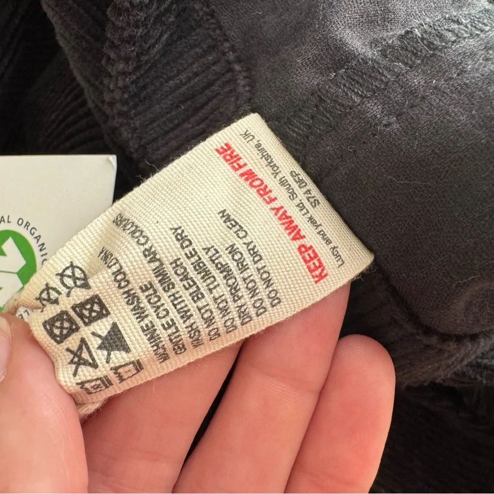 Lucy & Yak Jenny Dungaree overalls jumpsuit ORGANIC CORDUROY Black NWT Size 16R - Picture 12 of 12